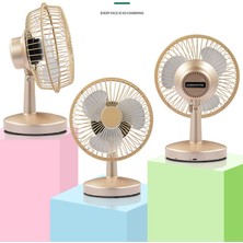 Hermoso USB Şarjlı Iki Hızlı Ayarlanabilir Elektrikli Fan Masaüstü Mini Fan, C (Yurt Dışından)