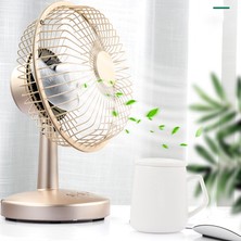 Hermoso USB Şarjlı Iki Hızlı Ayarlanabilir Elektrikli Fan Masaüstü Mini Fan, C (Yurt Dışından)