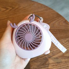 Hermoso USB Şarj Öğrenci Karikatür Taşınabilir Anahtarlık Mini Fan Hediye B (Yurt Dışından)