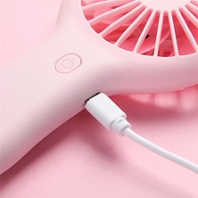 Hermoso Elde Taşınabilir Mini Fan Taşınabilir USB Şarjı Kullanışlı Küçük Fanlar-Pembe (Yurt Dışından)