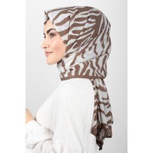 Cardion Medine Desenli Şal Eşarppark 1840-25 Zebra Bej