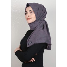 Eşarppark Çizgili Pamuk Şal 1969-29 Mor