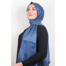 Piramit Taşlı Exclusive Şal 1606-27 Indigo