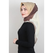 Eşarppark Coton & Silk Eşarp 3634-3 Kahve-Sarı