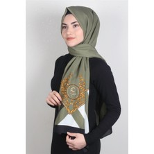 Cardion Medine Desenli Şal 1819-10 Haki