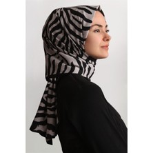 Cardion Medine Desenli Şal 1840-50 Zebra Siyah-Taş