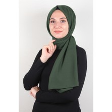 Piramit Şifon Şal Düz Renk 1293-118 Koyu Haki