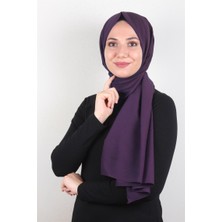 Piramit Şifon Şal Düz Renk 1293-114 Mor