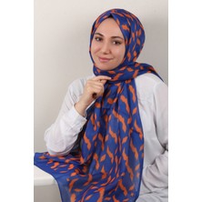 Eşarppark Soft Touch Şal 2776-2 Saks-Turuncu