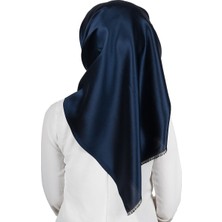 Eşarppark Delux Tafta Eşarp 1000-2 Lacivert