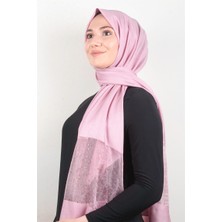 Piramit Taşlı Exclusive Şal 1606-29 Pembe