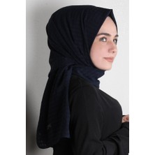 Eşarppark Trend Kare Desen Şal 1437-7 Lacivert