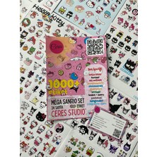 Ceres Studio Dev Sanrio Sticker Set Hello Kitty Kuromi 34 Syf 1000+ Planlayıcı Bullet Journal Telefon Etiket