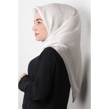 Piramit Taşlı Exclusive Eşarp 6000-10 Beyaz