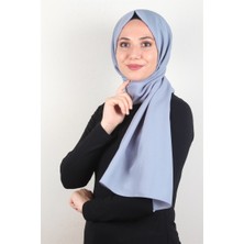 Piramit Şifon Şal Düz Renk 1293-109 Buz Mavisi