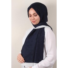 Piramit Ipeksi Monogram Şal 2753-9 Lacivert