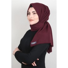 Eşarppark Çizgili Pamuk Şal 1969-3 Bordo