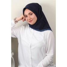 Piramit Ipeksi Monogram Eşarp 8086-14 Lacivert