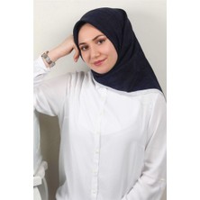 Piramit Ipeksi Monogram Eşarp 8086-3 Lacivert