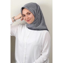Piramit Ipeksi Monogram Eşarp 8086-15 Füme