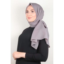Piramit Şifon Şal Düz Renk 1293-96 Füme