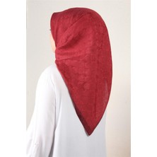 Piramit Ipeksi Monogram Eşarp 8086-23 Bordo