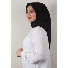 Eşarppark Jakarlı Ipeksi Eşarp 3089-16 Siyah