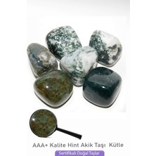 Tesbih Atölyesi Sertifikalı Tamburlanmış Hint Akiği Taşı Kütle Parça