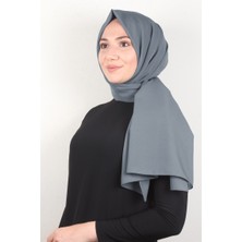 Piramit Şifon Şal Düz Renk 1293-85 Füme