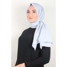 Piramit Şifon Şal Düz Renk 1293-89 Açık Buz Mavisi