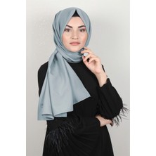 Piramit Şifon Şal Düz Renk 1293-78 Mint Mavisi