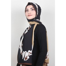 Cardion Medine Desenli Şal 2420-8 Siyah-Kahve