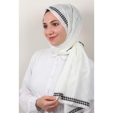 Eşarppark Fashion Ipeksi Şal 2882-7 Kırık Beyaz