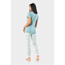 Erdem İç Giyim Yeşil Kadın Yazlık Pijama Takımı 2023-20 Yeşil M 158079