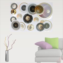 3 Boyutlu Dekoratif Duvar Sticker Seti, Gümüş