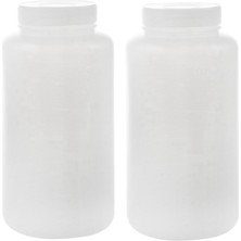 Pakuhit Nxfdsıoz 2x 1000ML Şeffaf Beyaz Laboratuvar Çift Kapaklı Sızdırmaz Plastik Geniş Ağızlı Şişe (Yurt Dışından)