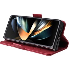 SZY Mall Samsung Galaxy Z Için Kılıf Fold 4 5g Kart Yuvaları Cüzdan Kapak Çevirin Tpu (Yurt Dışından)