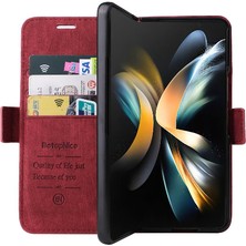 SZY Mall Samsung Galaxy Z Için Kılıf Fold 4 5g Kart Yuvaları Cüzdan Kapak Çevirin Tpu (Yurt Dışından)