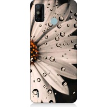 Teknomeg Tecno Spark 6 Go Uyumlu Papatya ve Su Damlaları Desenli Silikon Kılıf