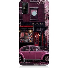 Teknomeg Tecno Spark 6 Go Uyumlu Kitapçı ve Pembe Volkswagen Desenli Silikon Kılıf