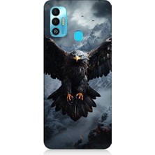 Teknomeg Tecno Spark 7t Uyumlu Uçan Savaşçı Kartal Desenli Silikon Kılıf