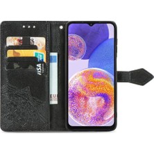 Bdt Shop Samsung A23 Flip Kapak Darbeye Zarif Desen Deri Kılıf (Yurt Dışından)