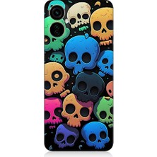 Teknomeg Tecno Spark 9 Pro Uyumlu Renkli Kurukafalar Desenli Silikon Kılıf