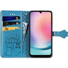 Bdt Shop Samsung Galaxy A24 4g Için Kılıf Kısa Kayış Deri Kılıf Karikatür Hayvanlar (Yurt Dışından)