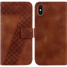 Bdt Shop Telefon Kılıfı Için iphone X/xs Kabartmalı Desen Kart Yuvası Fonksiyonu Flip Folio (Yurt Dışından)