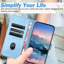 Bdt Shop Iphone 15 Için Telefon Kılıfı Pro Litch Desen Flip Folio Cüzdan Kart Yuvaları Pu (Yurt Dışından)