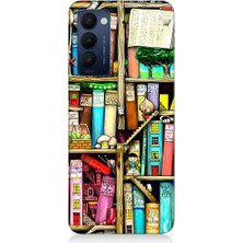 Teknomeg Tecno Camon 18 Uyumlu Kitaplık ve Raflar Books Shelf Desenli Silikon Kılıf