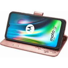 Bdt Shop Motorola Moto G9 Oynamak Için Kılıf Zarif Iş Deri Kılıf Dört Yaprak (Yurt Dışından)