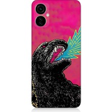 Teknomeg Tecno Camon 19 Neo Uyumlu Godzilla Siyah Ejderha Desenli Silikon Kılıf