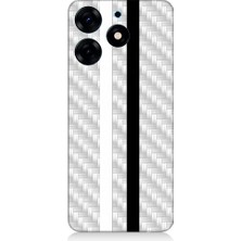 Teknomeg Tecno Spark 10 Pro Uyumlu Siyah Beyaz Metal Motif Desenli Silikon Kılıf
